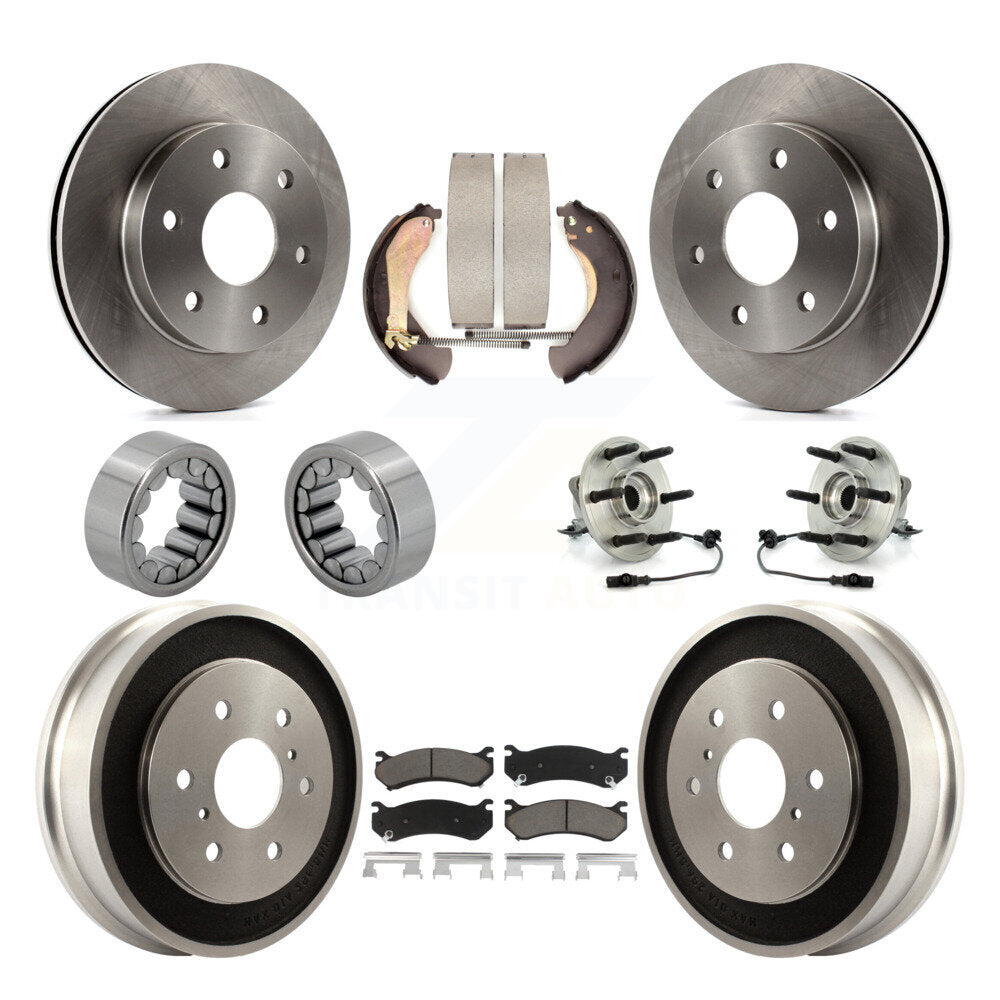 Front Rear Hub Bearing Disc Brake Rotor Pads Shoe Kit (10Pc) For Chevrolet Silverado 1500 KBB-118963