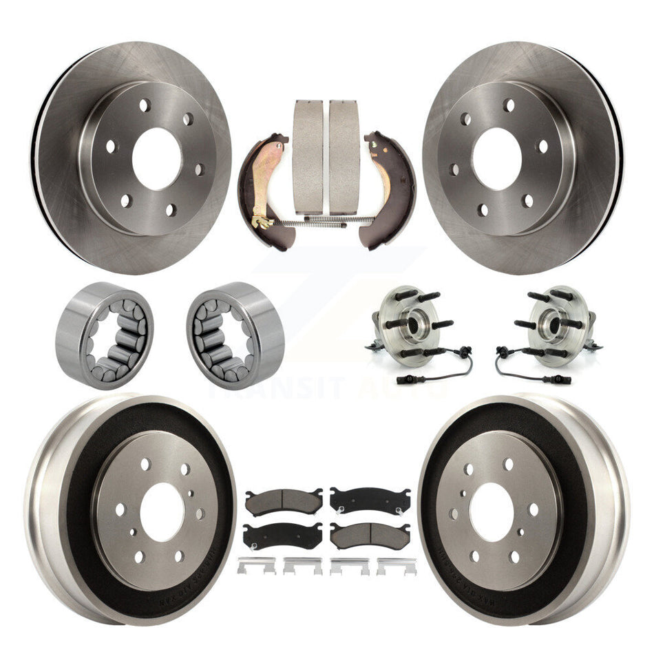 Front Rear Hub Bearing Disc Brake Rotor Pads Shoe Kit (10Pc) For Chevrolet Silverado 1500 KBB-118963