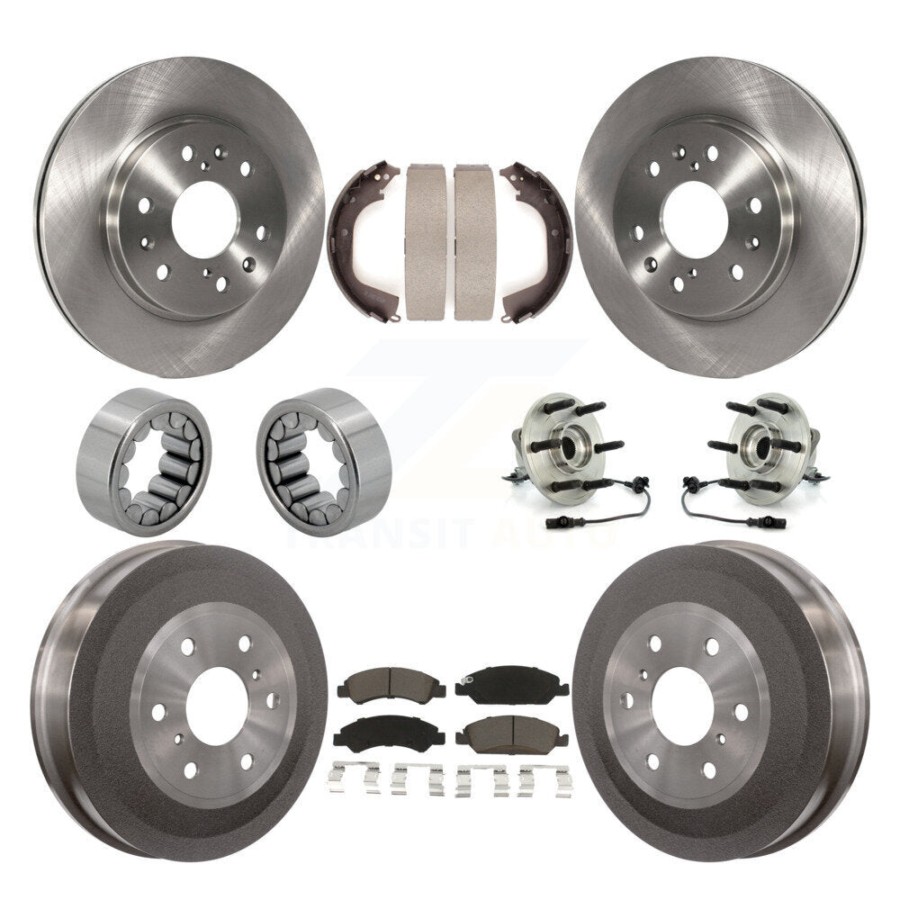 Front Rear Hub Bearing Disc Brake Rotor Pad Shoe Kit (10Pc) For GMC Sierra 1500 Chevrolet KBB-118965