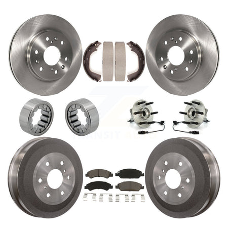 Front Rear Hub Bearing Disc Brake Rotor Pad Shoe Kit (10Pc) For GMC Sierra 1500 Chevrolet KBB-118965