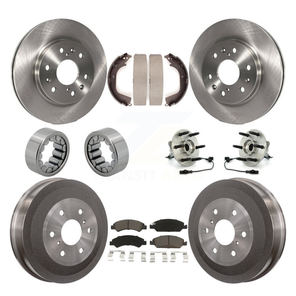 Front Rear Hub Bearing Disc Brake Rotor Pad Shoe Kit (10Pc) For GMC Sierra 1500 Chevrolet KBB-118965