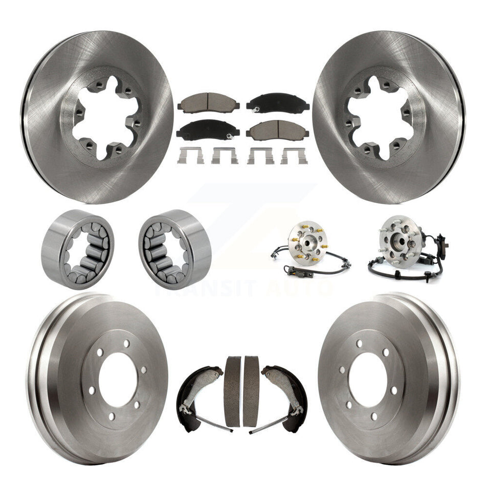 Front Rear Hub Bearing Brake Rotor Pads Shoe Kit (10Pc) For Chevrolet Colorado GMC Canyon KBB-118986