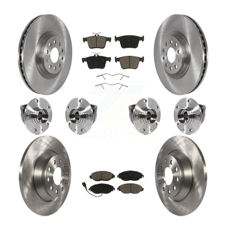 Front Rear Hub Bearing Brake Rotor And Pad Kit (10Pc) For 2018-2022 Volkswagen Tiguan AWD KBB-119003