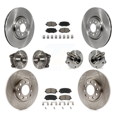 Front Rear Hub Bearing Disc Brake Rotor And Pad Kit (10Pc) For 2015-2017 Chrysler 200 AWD KBB-119046