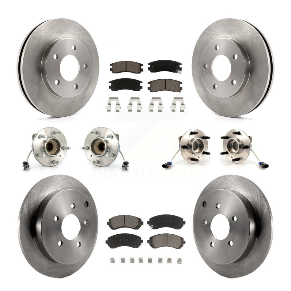 Front Rear Hub Bearings Assembly Disc Brake Rotors And Ceramic Pads Kit (10Pc) For Buick Rendezvous KBB-119064
