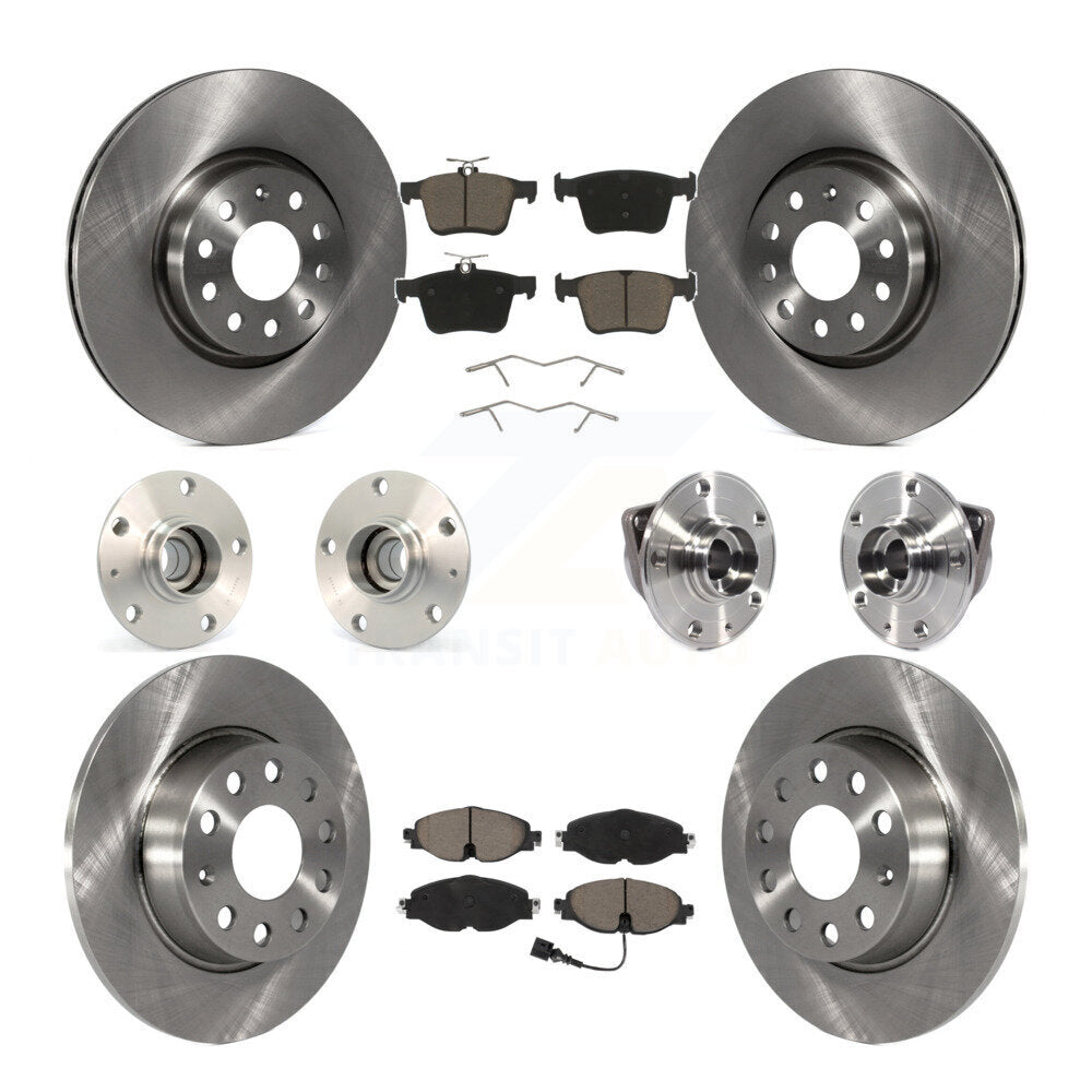 Front Rear Hub Bearing Disc Brake Rotors And Pads Kit (10Pc) For Audi A3 Sportback e-tron KBB-119175