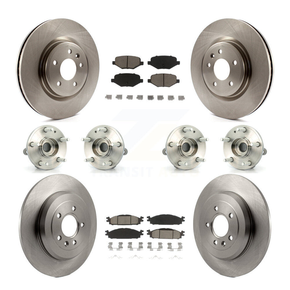 Front Rear Hub Bearings Assembly Disc Brake Rotors And Ceramic Pads Kit (10Pc) For Ford Explorer KBB-119203