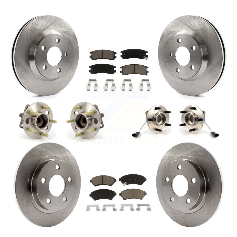 Front Rear Hub Bearings Assembly Disc Brake Rotors And Ceramic Pads Kit (10Pc) For 2005-2005 Buick LeSabre Pontiac Bonneville Park Avenue KBB-119232