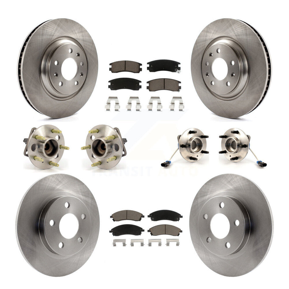 Front Rear Hub Bearings Assembly Disc Brake Rotors And Ceramic Pads Kit (10Pc) For 2004 Pontiac Bonneville GXP KBB-119234