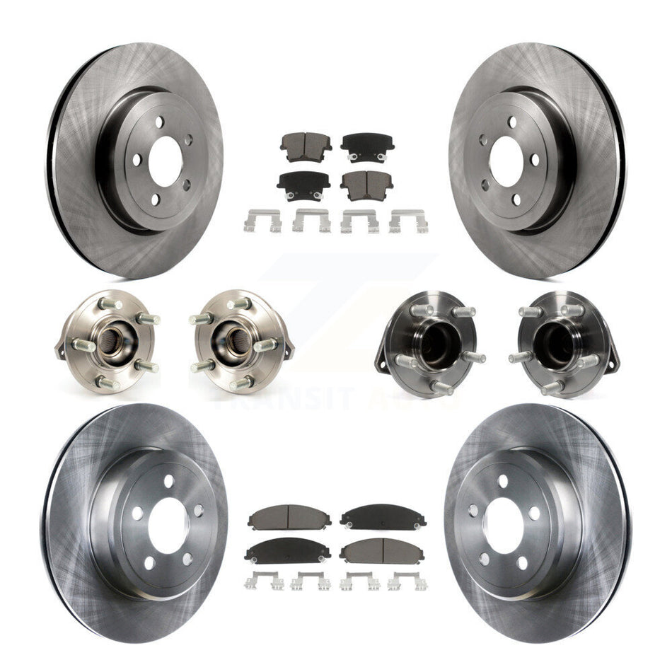 Front Rear Hub Bearings Assembly Disc Brake Rotors And Ceramic Pads Kit (10Pc) For Dodge Chrysler 300 Charger Challenger KBB-119251