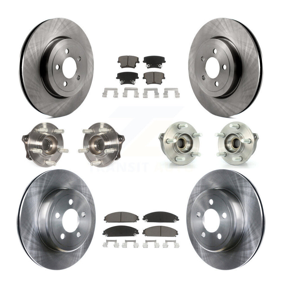 Front Rear Hub Bearings Assembly Disc Brake Rotors And Ceramic Pads Kit (10Pc) For Dodge Charger Chrysler 300 Challenger KBB-119259