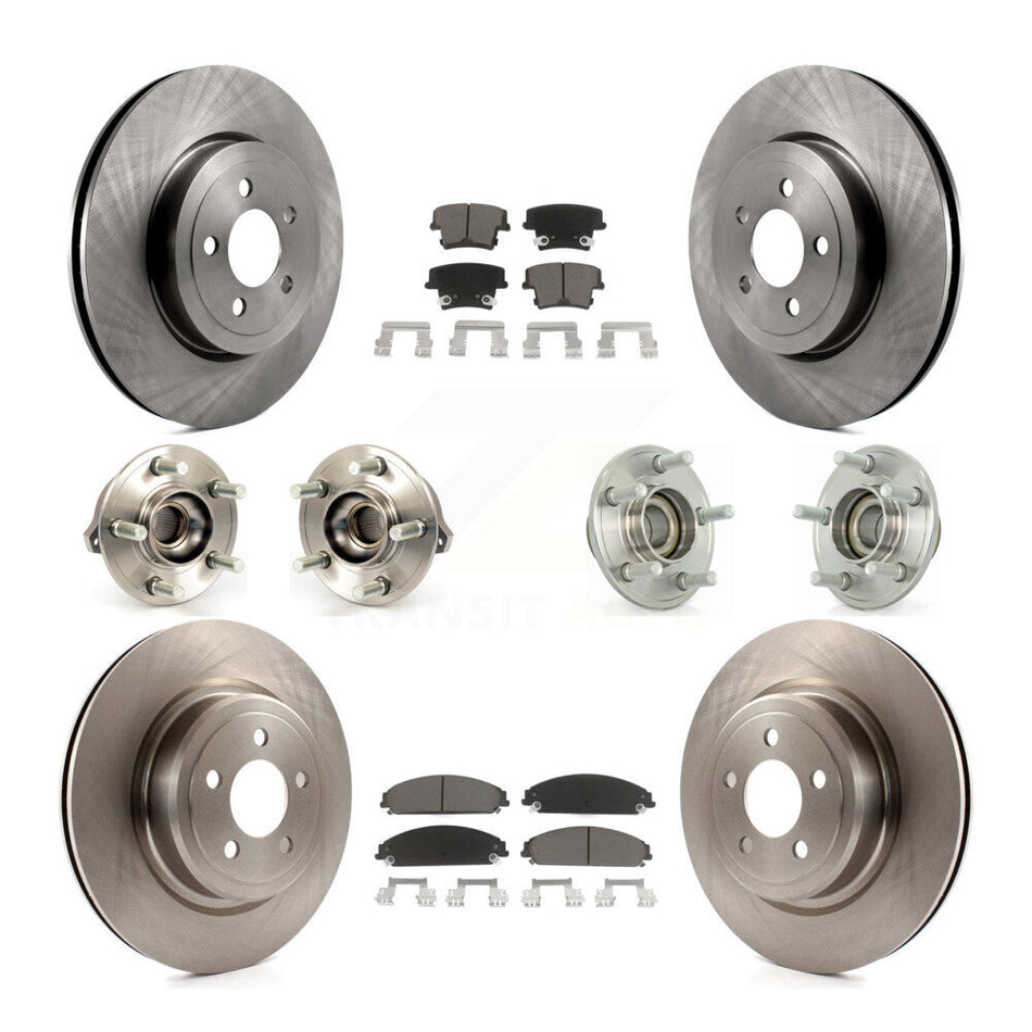 Front Rear Hub Bearings Assembly Disc Brake Rotors And Ceramic Pads Kit (10Pc) For Dodge Charger With Police Package KBB-119272