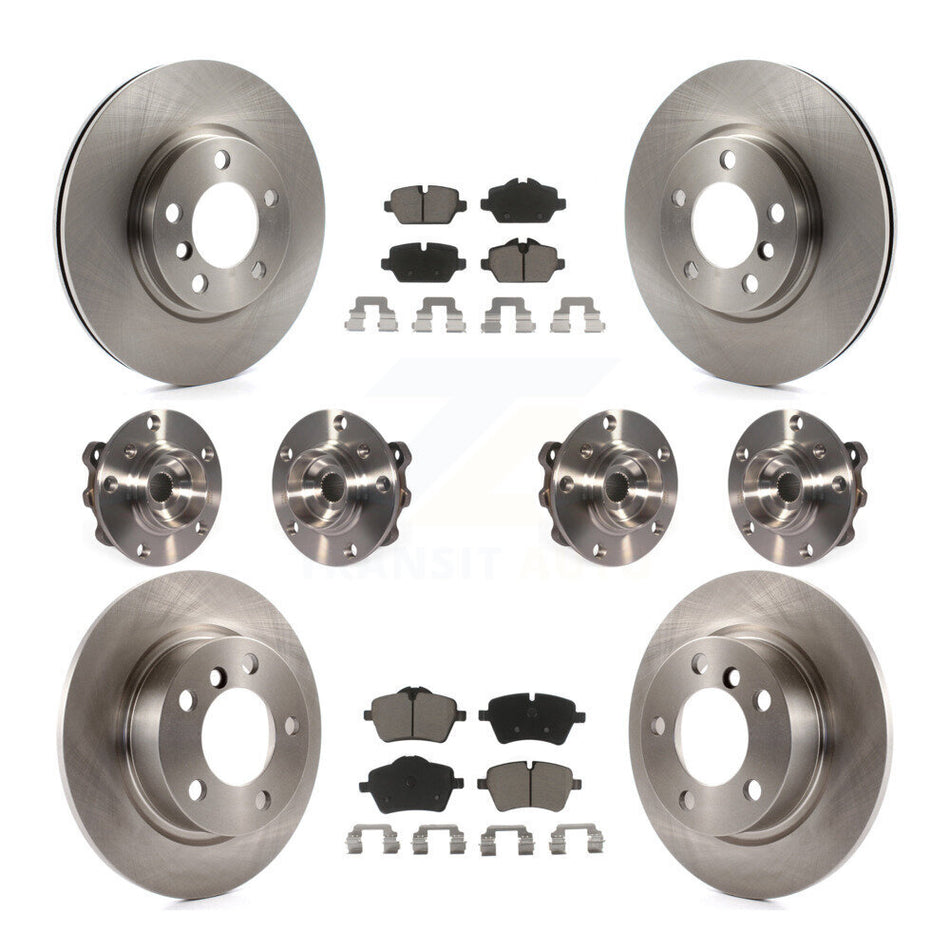 Front Rear Hub Bearings Assembly Disc Brake Rotors And Ceramic Pads Kit (10Pc) For Mini Cooper Countryman Paceman KBB-119281