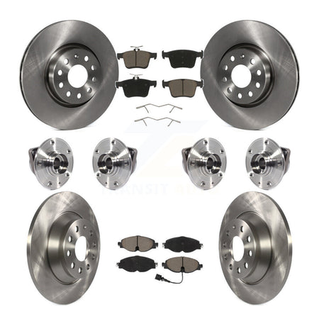 Front Rear Hub Bearings Disc Brake Rotors And Ceramic Pads Kit (10Pc) For Audi TT Quattro KBB-119300