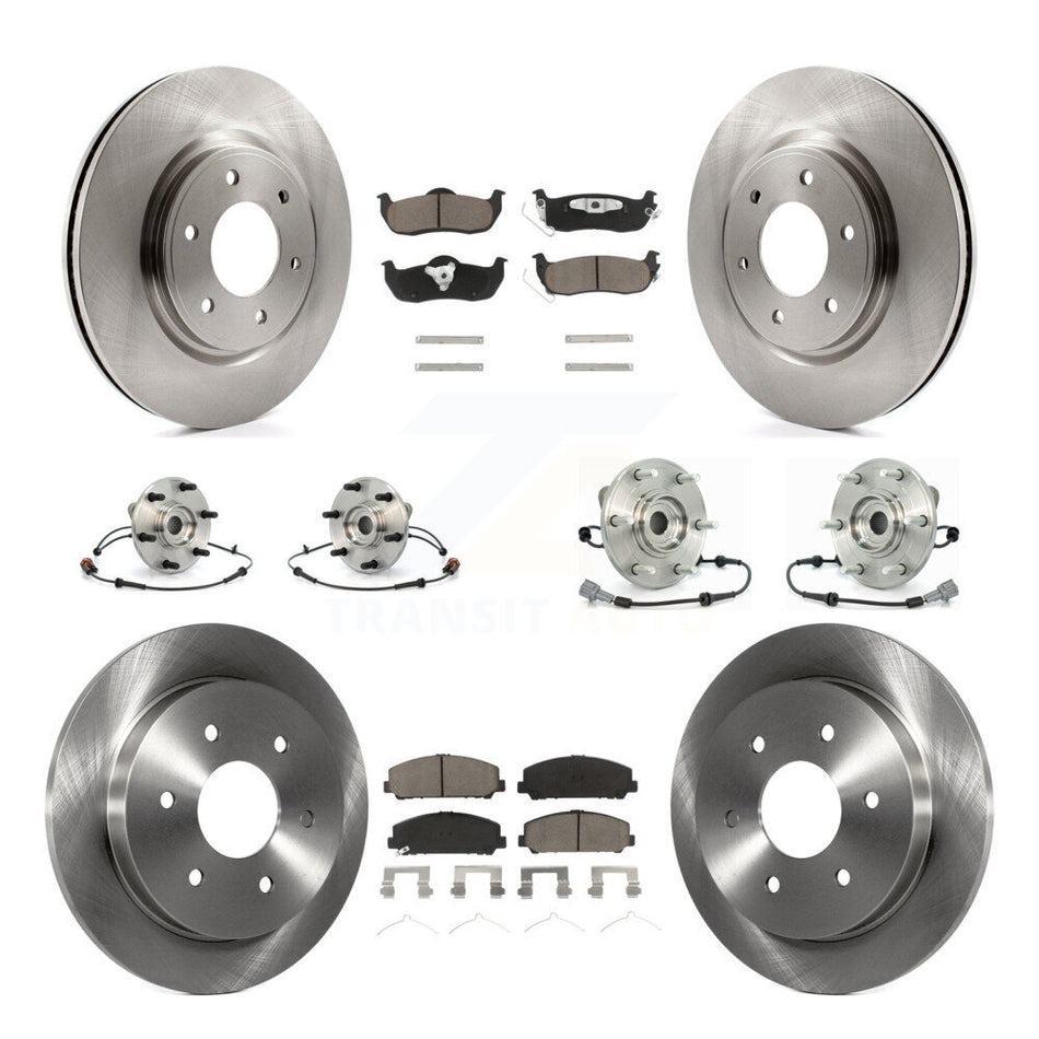 Front Rear Hub Bearings Assembly Disc Brake Rotors And Ceramic Pads Kit (10Pc) For Nissan Armada INFINITI QX56 KBB-119340