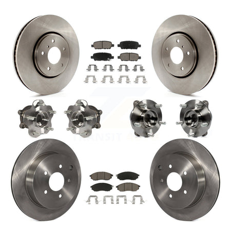Front Rear Hub Bearings Disc Brake Rotors And Pads Kit (10Pc) For INFINITI FX35 FX37 AWD KBB-119353