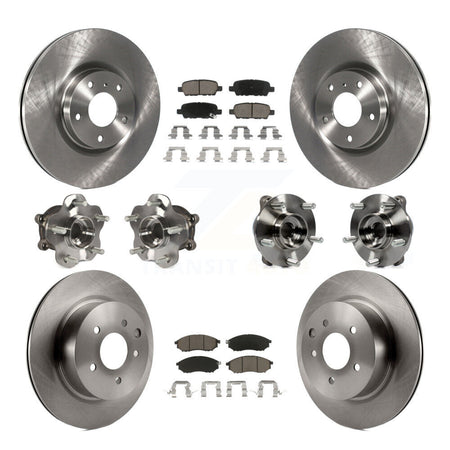 Front Rear Hub Bearing Brake Rotor Pad Kit (10Pc) For INFINITI G37 EX35 QX50 EX37 G25 M35 KBB-119356