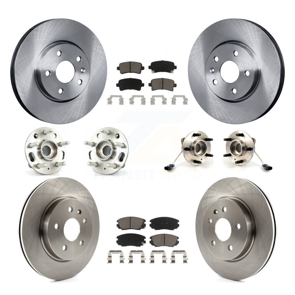 Front Rear Hub Bearings Assembly Disc Brake Rotors And Ceramic Pads Kit (10Pc) For 2010 Buick Allure KBB-119372