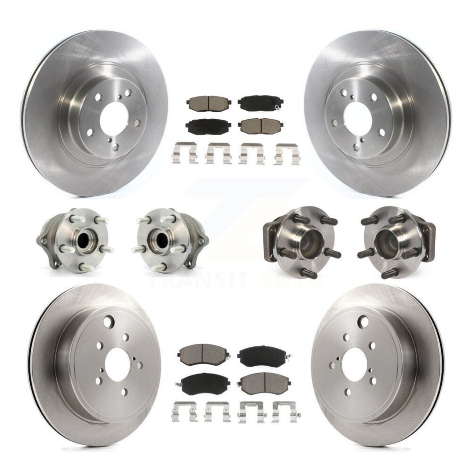 Front Rear Hub Bearings Assembly Disc Brake Rotors And Ceramic Pads Kit (10Pc) For Toyota 86 KBB-119377