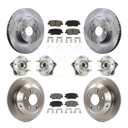 Front Rear Hub Bearing Disc Brake Rotor And Pads Kit (10Pc) For 2014-2015 Kia Sorento AWD KBB-119399