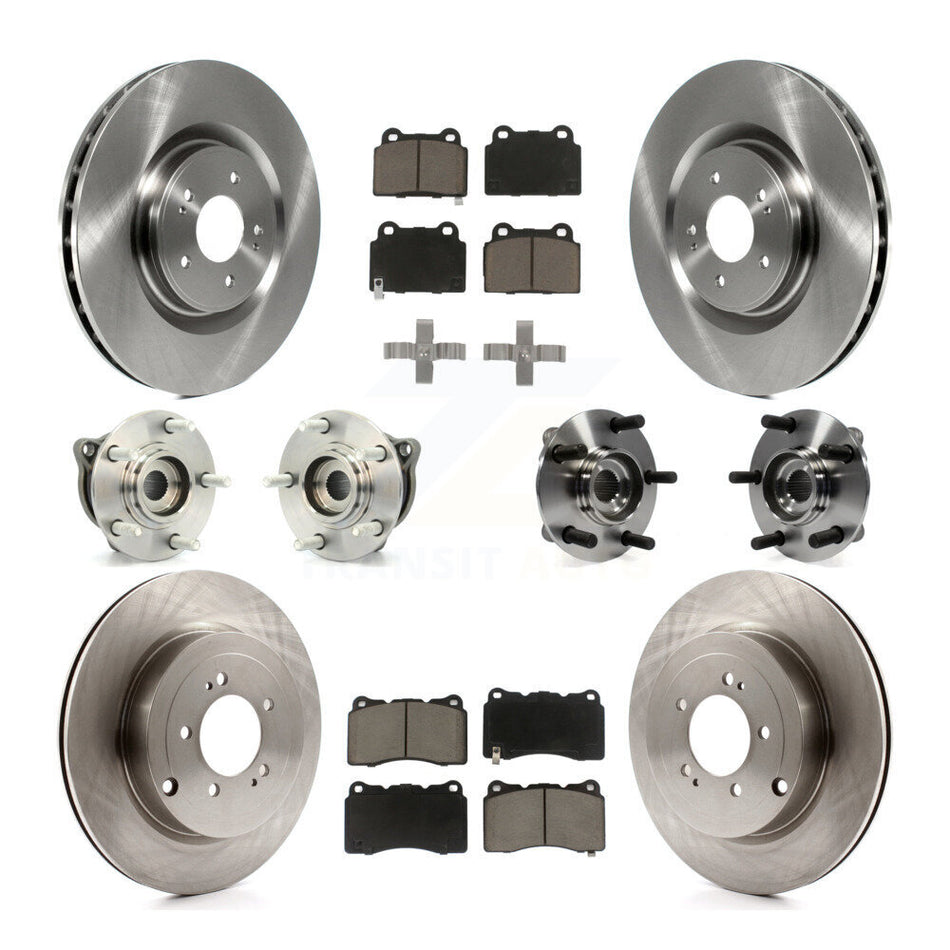 Front Rear Hub Bearings Assembly Disc Brake Rotors And Ceramic Pads Kit (10Pc) For Mitsubishi Lancer KBB-119400