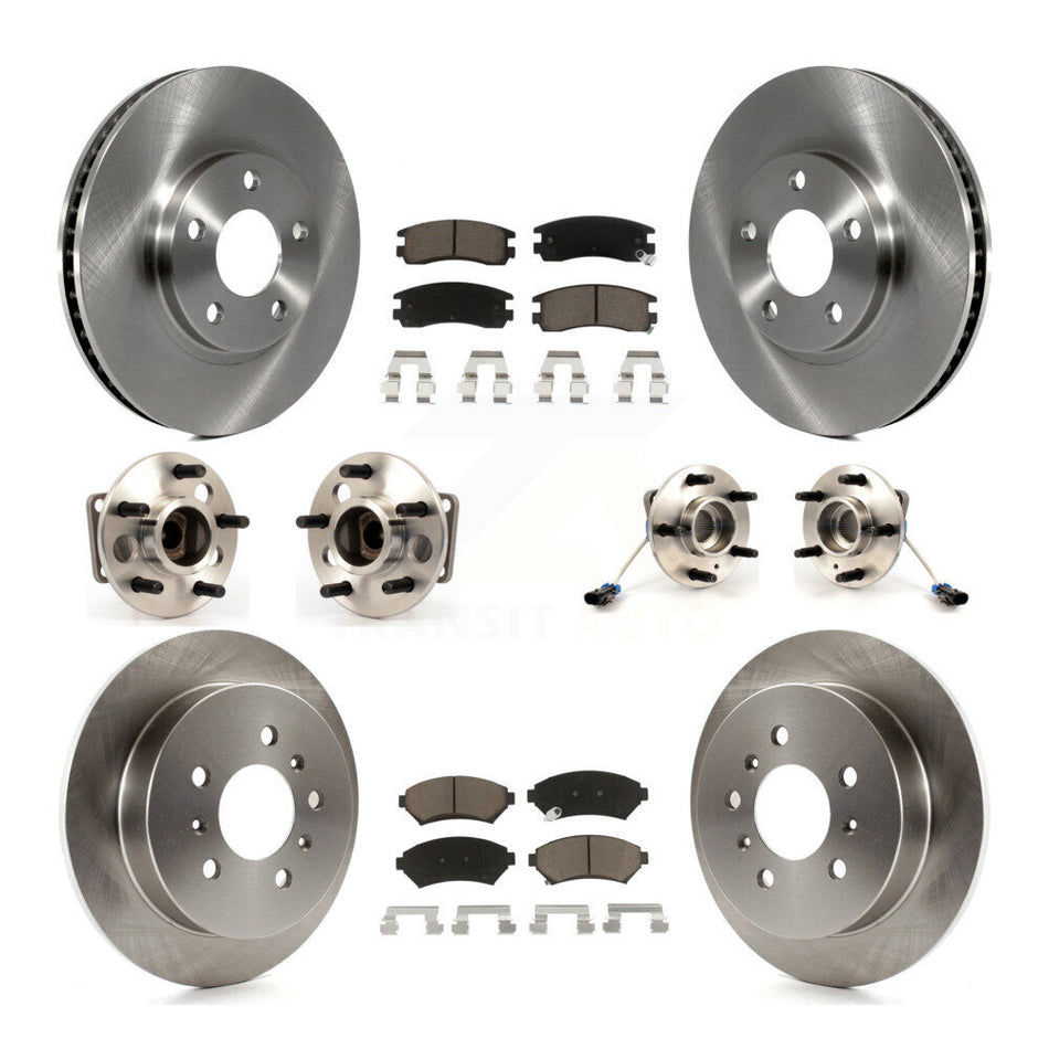 Front Rear Hub Bearings Assembly Disc Brake Rotors And Ceramic Pads Kit (10Pc) For Chevrolet Impala Monte Carlo Oldsmobile Intrigue KBB-119423