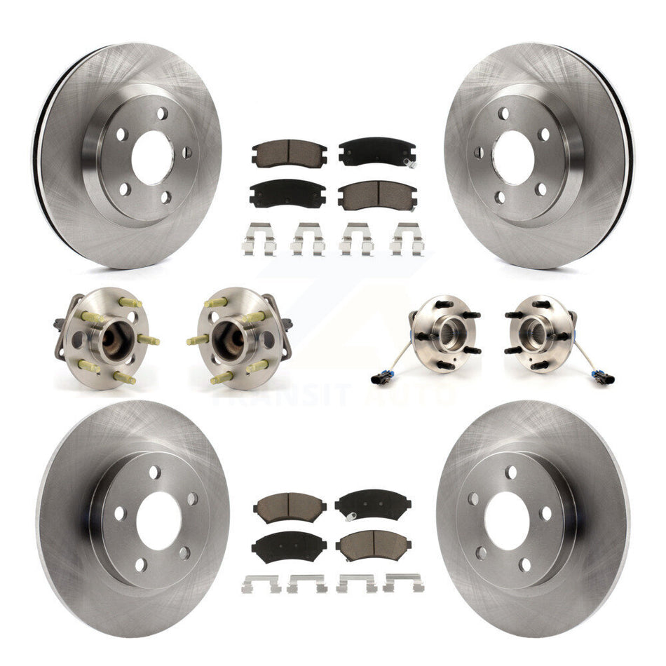 Front Rear Hub Bearings Assembly Disc Brake Rotors And Ceramic Pads Kit (10Pc) For 2005 Buick Park Avenue Ultra KBB-119426