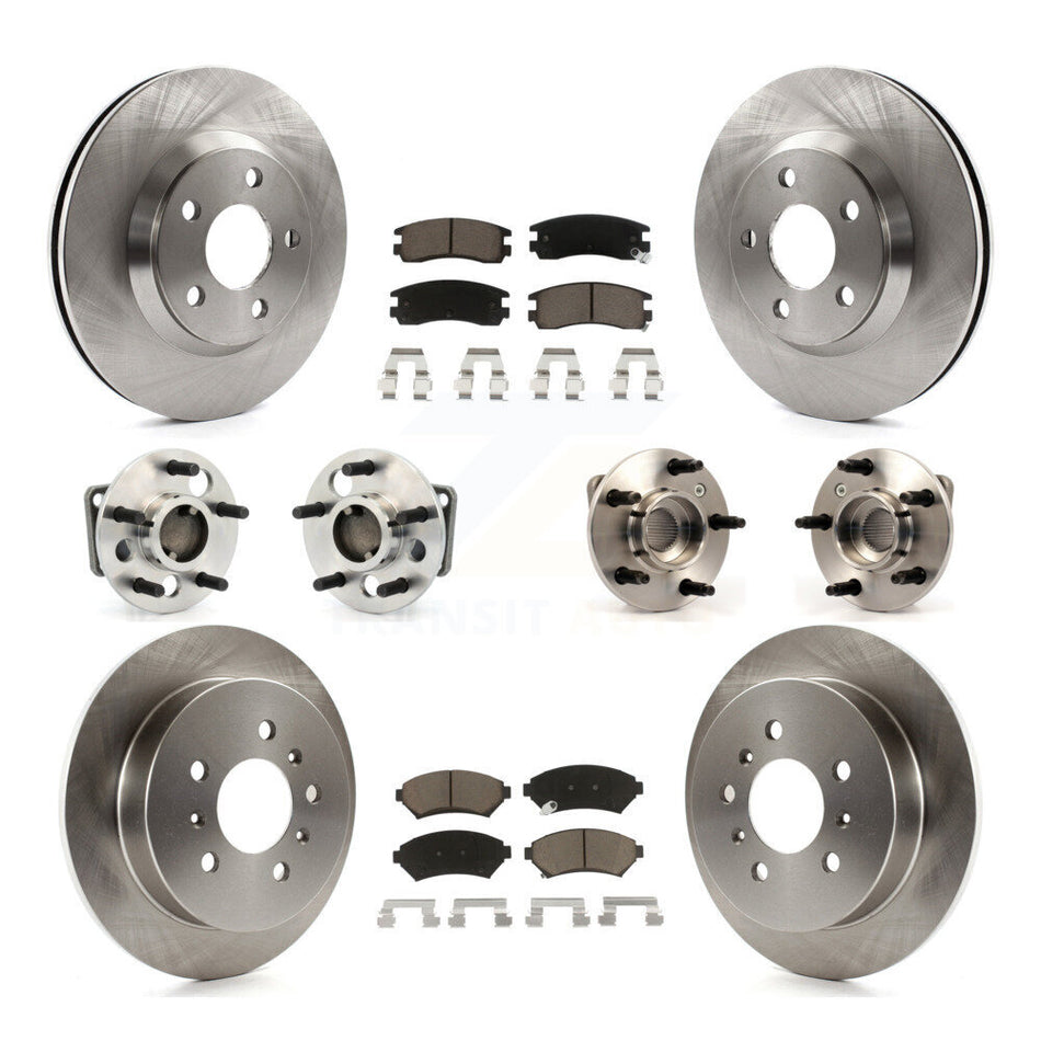 Front Rear Hub Bearings Assembly Disc Brake Rotors And Ceramic Pads Kit (10Pc) For 2005-2005 Chevrolet Impala Monte Carlo From Chassis/VIN #59143076 Non-ABS KBB-119428
