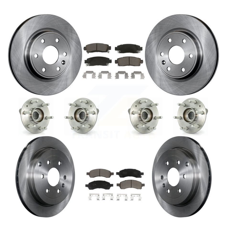Front Rear Hub Bearings Assembly Disc Brake Rotors And Ceramic Pads Kit (10Pc) For Chevrolet Traverse GMC Acadia Buick Enclave Saturn Outlook Limited KBB-119441