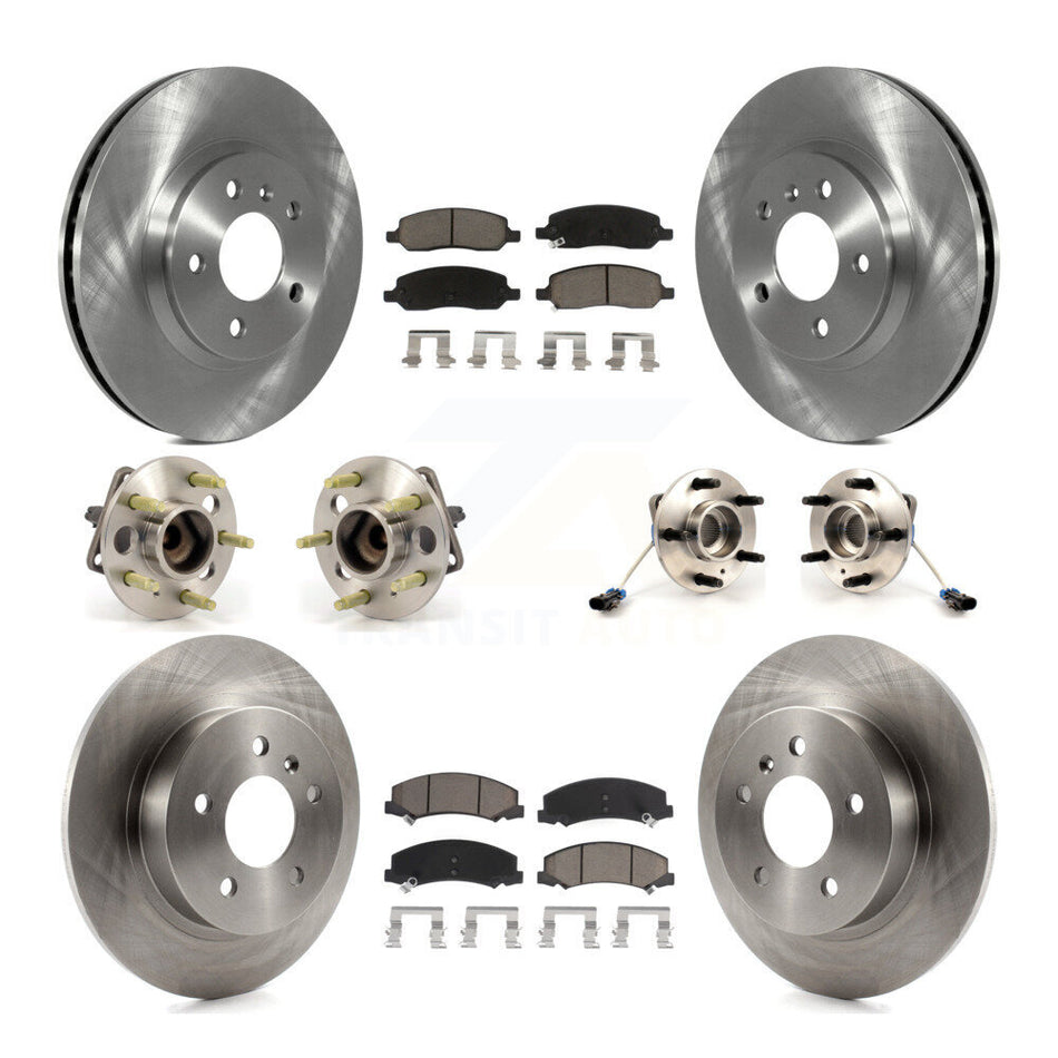 Front Rear Hub Bearings Assembly Disc Brake Rotors And Ceramic Pads Kit (10Pc) For Buick Lucerne KBB-119451