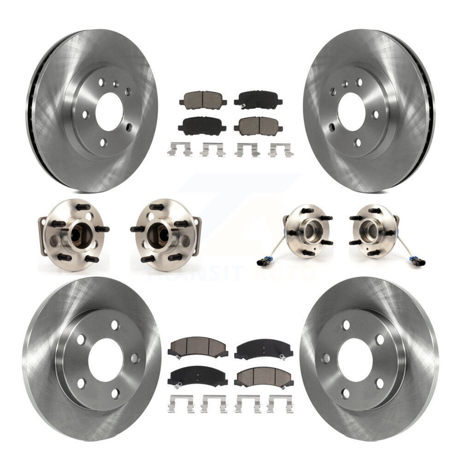 Front Rear Hub Bearings Assembly Disc Brake Rotors And Ceramic Pads Kit (10Pc) For Chevrolet Impala Limited KBB-119453