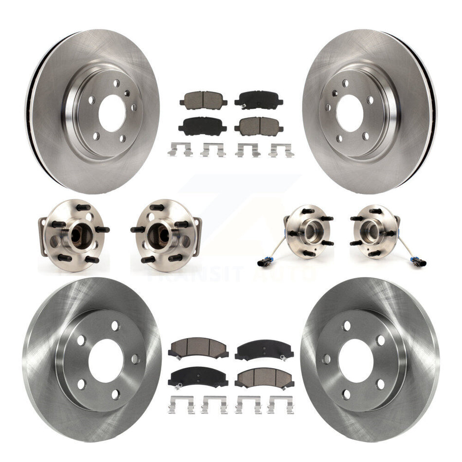 Front Rear Hub Bearings Assembly Disc Brake Rotors And Ceramic Pads Kit (10Pc) For Chevrolet Impala Limited KBB-119454