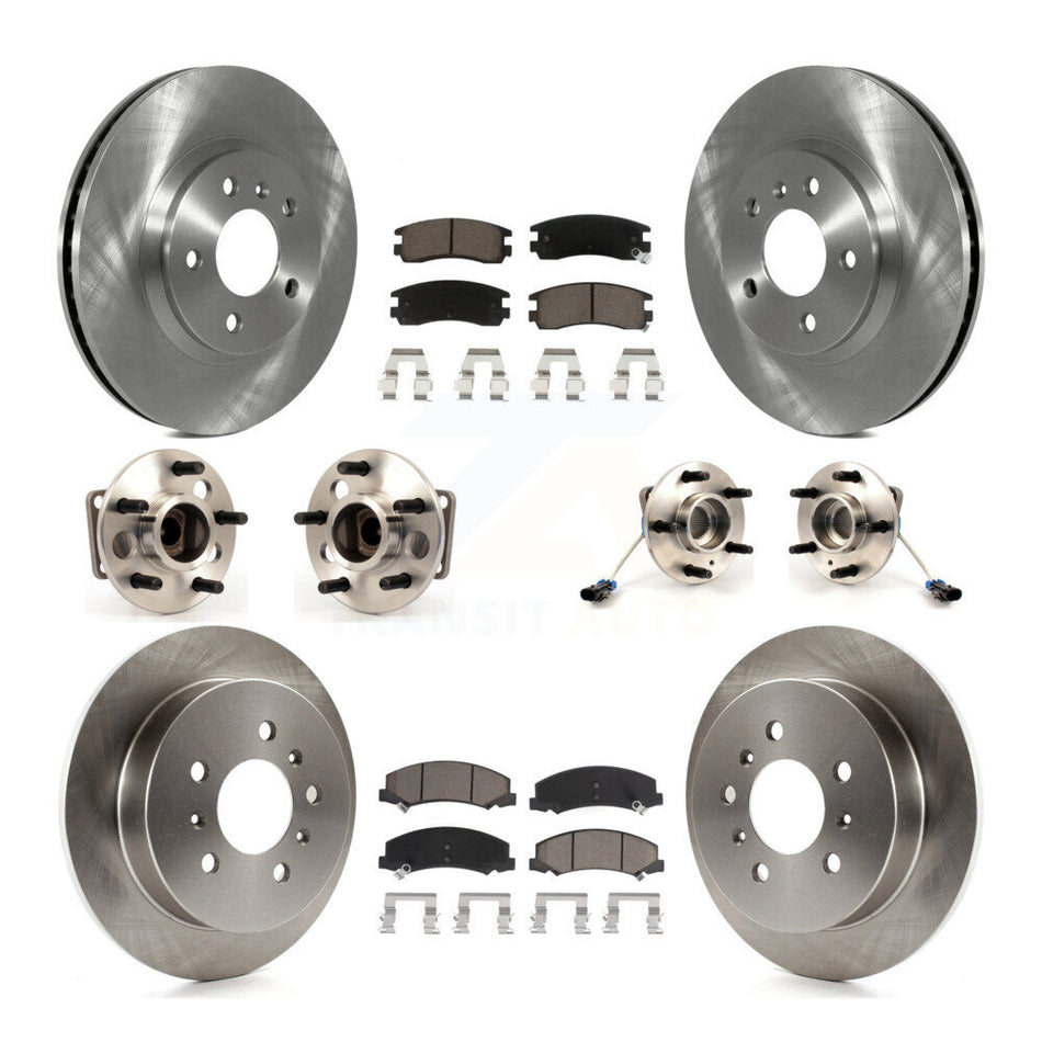 Front Rear Hub Bearings Assembly Disc Brake Rotors And Ceramic Pads Kit (10Pc) For Chevrolet Impala Monte Carlo KBB-119455