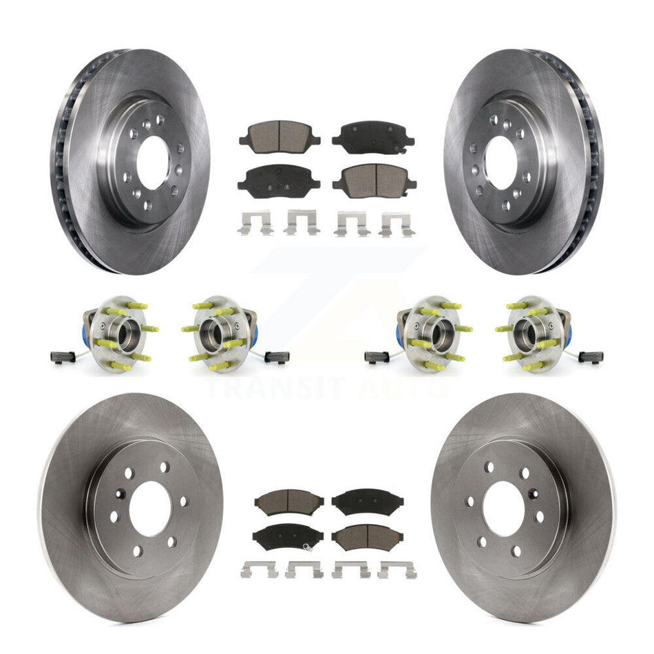 Front Rear Hub Bearings Assembly Disc Brake Rotors And Ceramic Pads Kit (10Pc) For 2006-2006 Chevrolet Uplander Pontiac Montana Buick Terraza Saturn Relay AWD KBB-119474