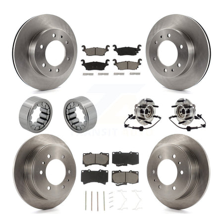 Front Rear Hub Bearing Disc Brake Rotor & Pad Shoe Kit (10Pc) For 2009-2010 Hummer H3T H3 KBB-119508
