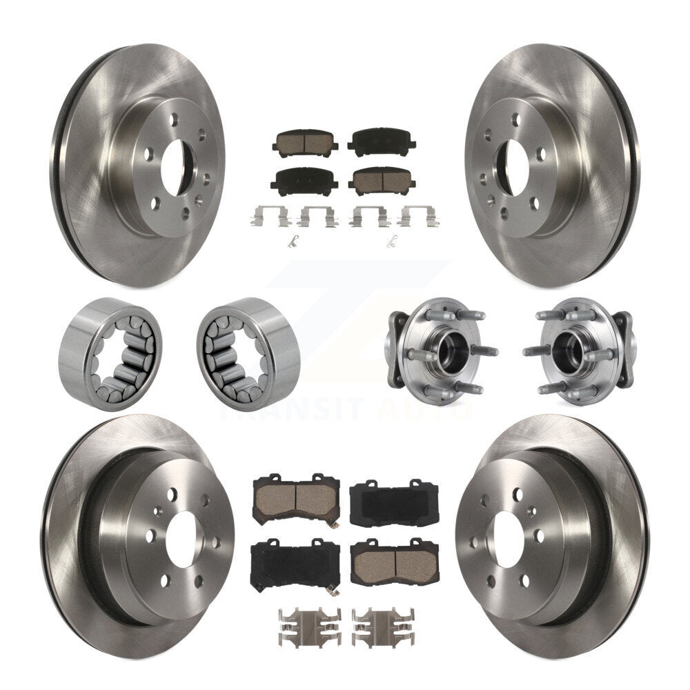 Front Rear Hub Bearing Brake Rotor Pads Shoe Kit (10Pc) For Chevrolet Colorado GMC Canyon KBB-119512