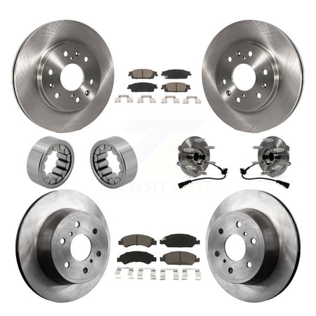 Front Rear Hub Bearing Brake Rotor & Pad Shoe Kit (10Pc) For GMC Sierra 1500 Chevrolet XL KBB-119514
