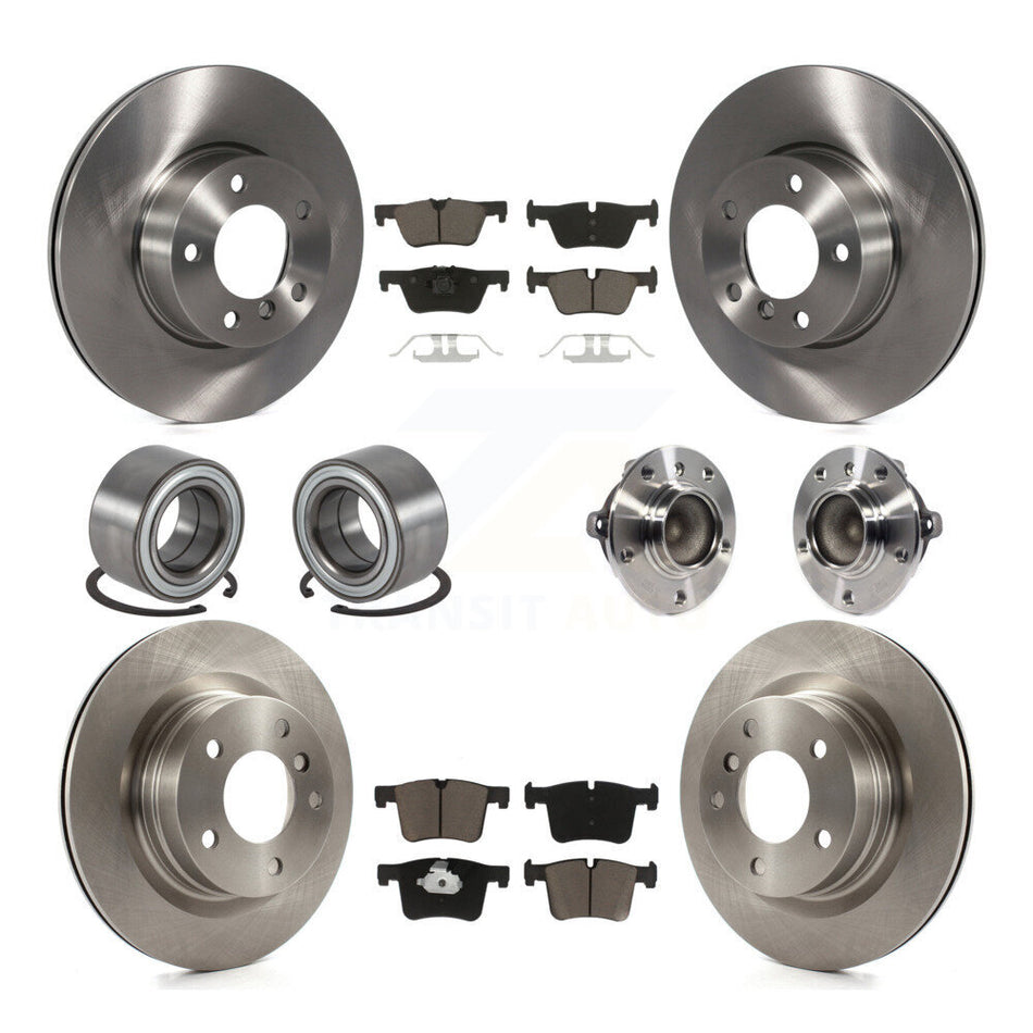 Front Rear Wheel Hub Bearings Assembly Disc Brake Rotors And Ceramic Pads Shoes Kit (10Pc) For BMW 328i 428i 228i 320i 328d KBB-119531