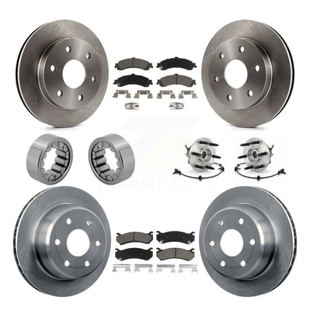 Front Rear Hub Bearing Brake Rotor & Pad Shoe Kit (10Pc) For Chevrolet Avalanche 1500 GMC KBB-119553