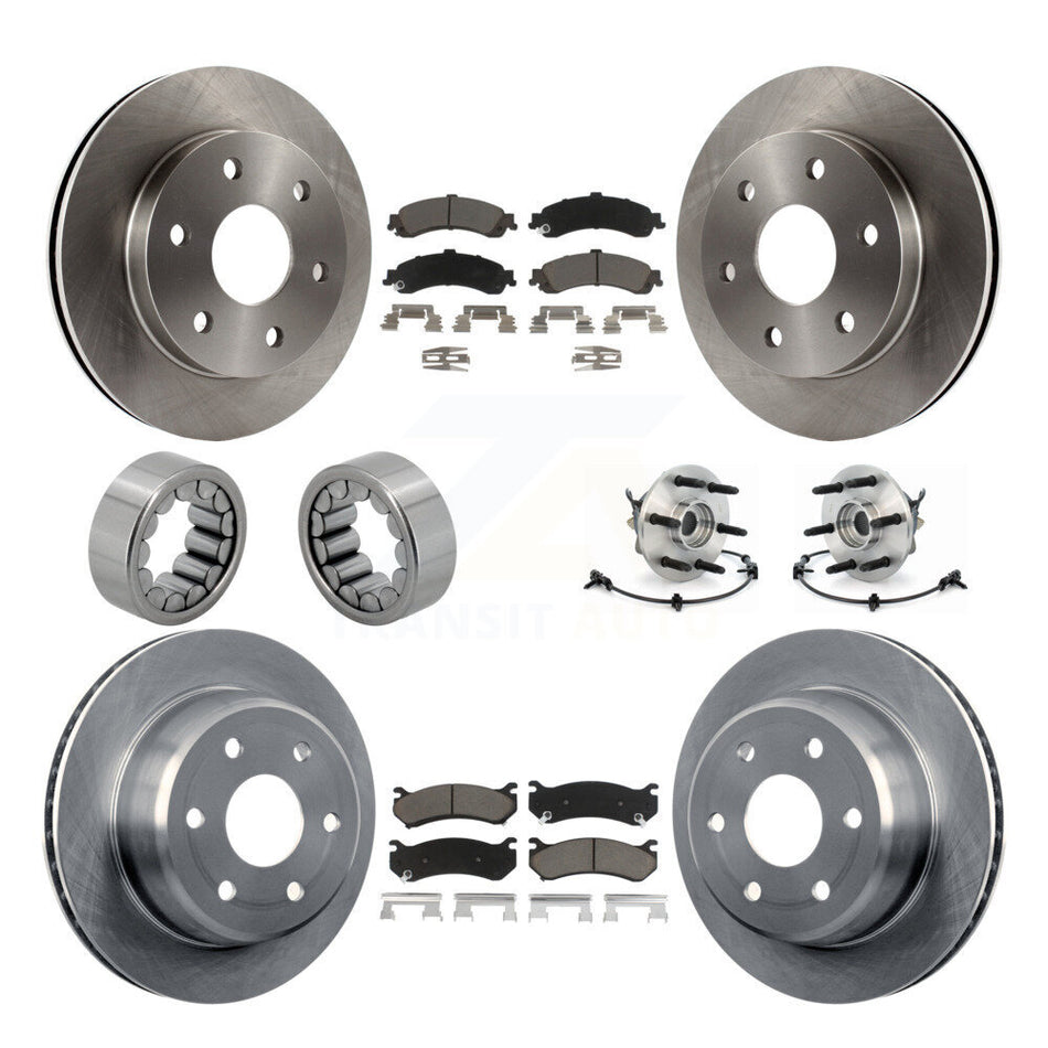 Front Rear Hub Bearing Brake Rotor & Pad Shoe Kit (10Pc) For Chevrolet Avalanche 1500 GMC KBB-119553
