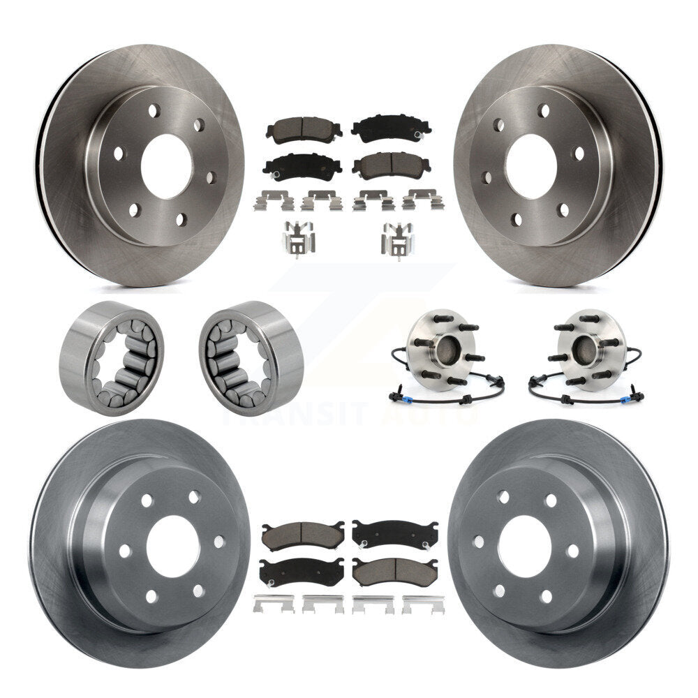 Front Rear Hub Bearing Brake Rotor & Pad Shoe Kit (10Pc) For Chevrolet Silverado 1500 GMC KBB-119554