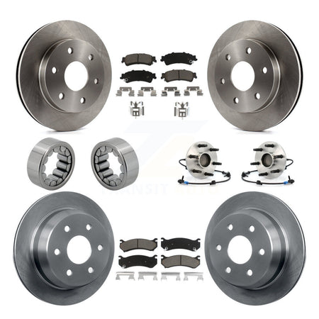 Front Rear Hub Bearing Brake Rotor & Pad Shoe Kit (10Pc) For Chevrolet Silverado 1500 GMC KBB-119554