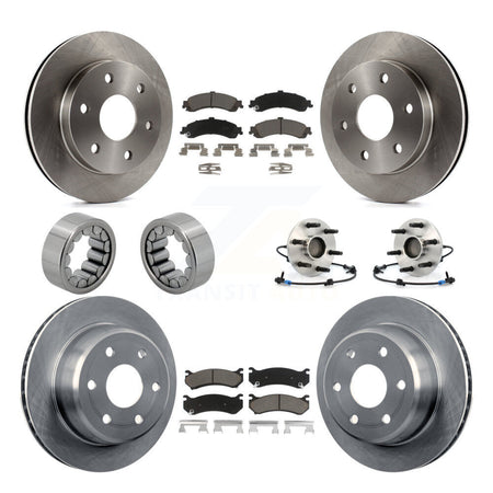 Front Rear Hub Bearing Brake Rotor & Pad Shoe Kit (10Pc) For Chevrolet Avalanche 1500 RWD KBB-119555