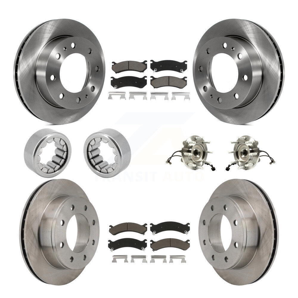 Front Rear Hub Bearing Brake Rotor & Pad Shoe Kit (10Pc) For GMC Chevrolet Silverado 1500 KBB-119579
