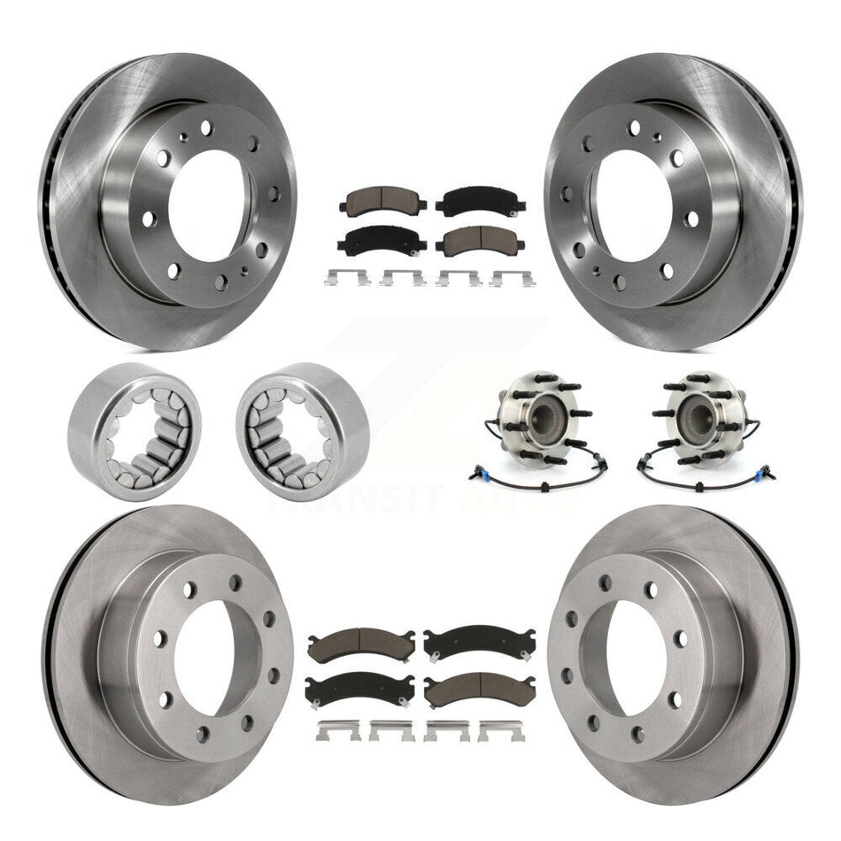 Front Rear Hub Bearing Brake Rotor And Pad Shoe Kit (10Pc) For Chevrolet Express 2500 GMC KBB-119620