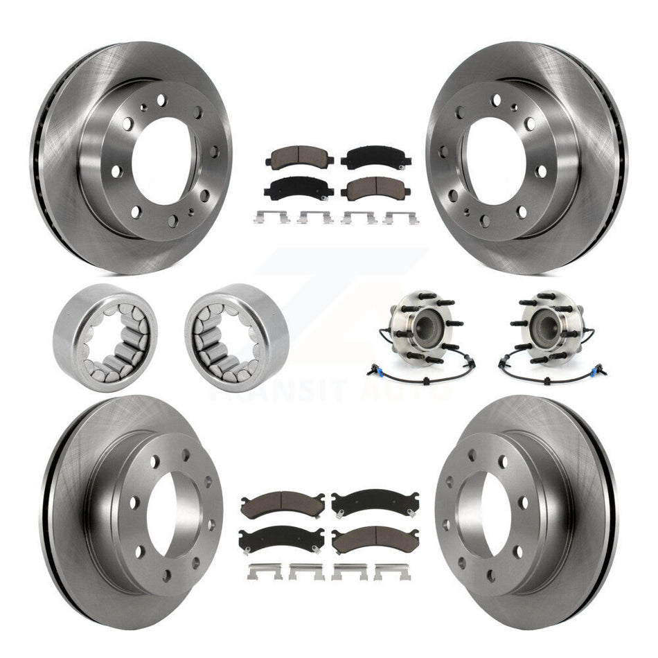 Front Rear Hub Bearing Brake Rotor And Pad Shoe Kit (10Pc) For Chevrolet Express 2500 GMC KBB-119623