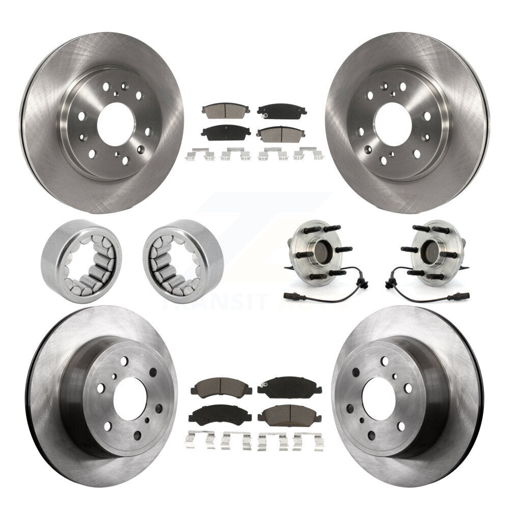 Front Rear Hub Bearing Brake Rotor & Pad Shoe Kit (10Pc) For Chevrolet Silverado 1500 GMC KBB-119630