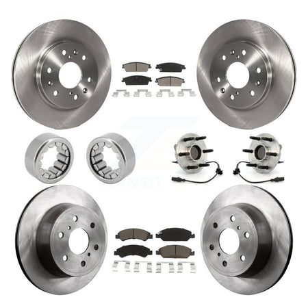 Front Rear Hub Bearing Brake Rotor & Pad Shoe Kit (10Pc) For Chevrolet Silverado 1500 GMC KBB-119630