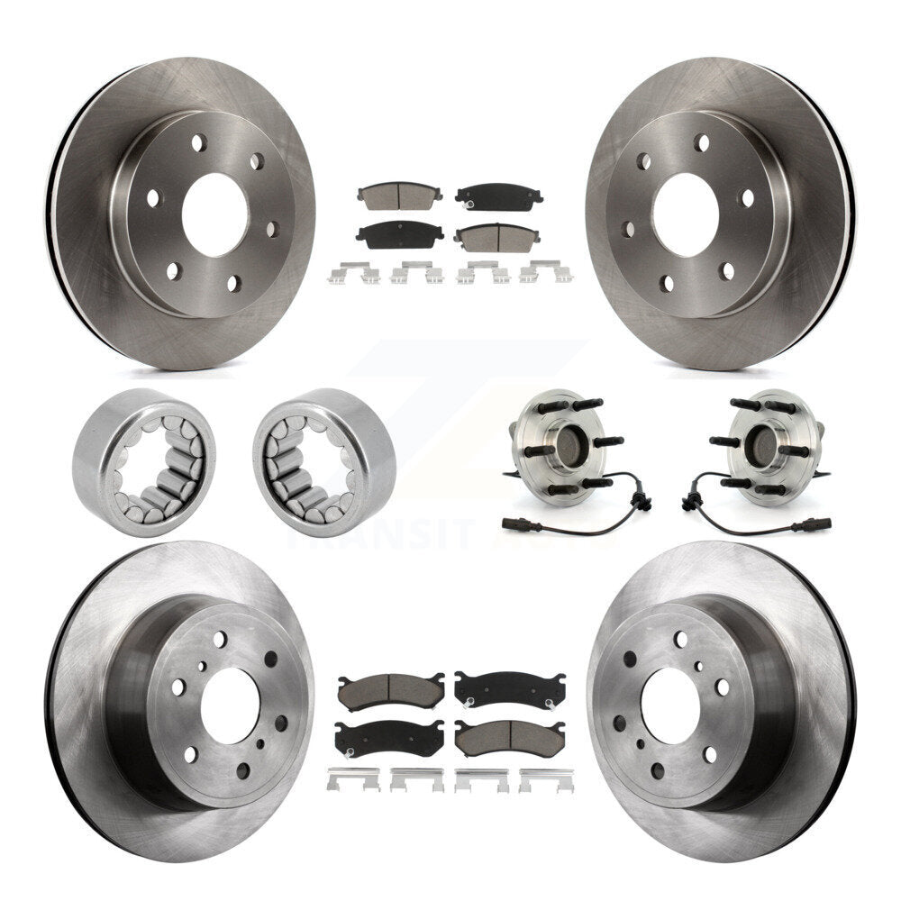 Front Rear Hub Bearing Disc Brake Rotor Pads Shoe Kit (10Pc) For Chevrolet Silverado 1500 KBB-119632