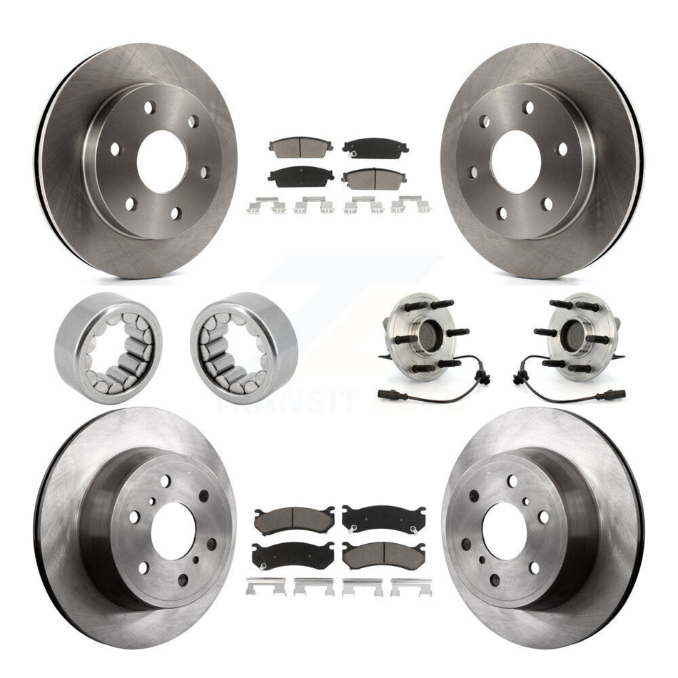 Front Rear Hub Bearing Disc Brake Rotor Pads Shoe Kit (10Pc) For Chevrolet Silverado 1500 KBB-119632